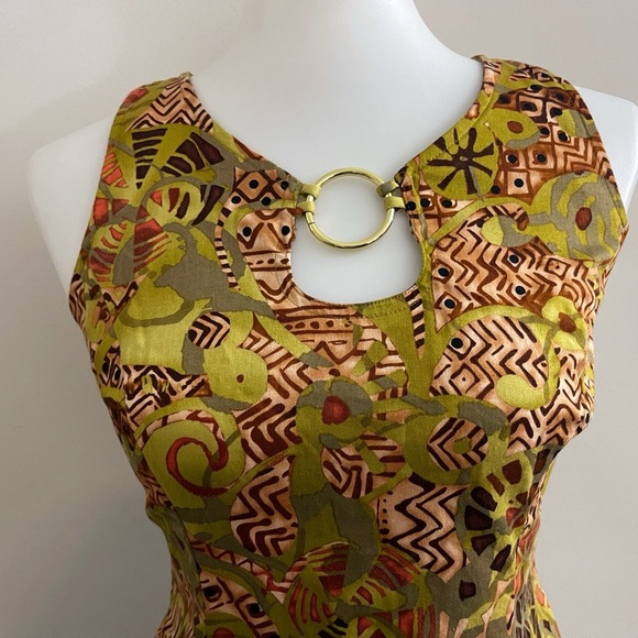 90s Dress Barn Vintage Geometric Print Sheath Dress - Picture 6 of 7